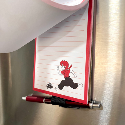 Magnetic Notepad: Pigtailed Girl